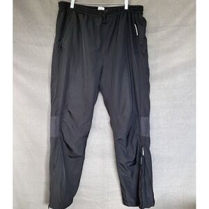 VTG Reebok Pants DMX Windbreaker Sz Large Lined Zip Ankle Black 90s y2k Gorpcore